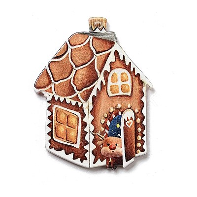 Christmas Theme Opaque Printed Acrylic Pendants SACR-Z005-07D-1