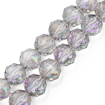 Electroplate Transparent Glass Beads Strands X-EGLA-N002-34B-C06-1