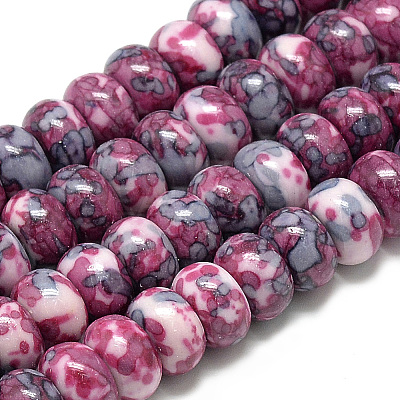 Synthetic Ocean White Jade Beads Strands LS-G-S257-5x10mm-09-1