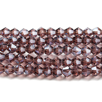 Transparent Electroplate Glass Beads Strands EGLA-A039-T6mm-A05-1