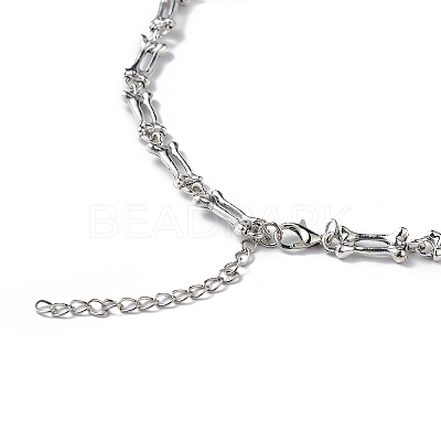 Alloy Skull Bib Necklace NJEW-L175-01AS-1