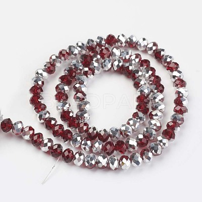Electroplate Transparent Glass Beads Strands EGLA-A034-T4mm-M02-1