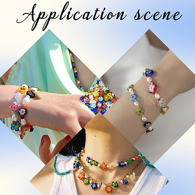 Handmade Millefiori Glass Bead Strands LAMP-LT0001-09A-1
