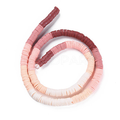 Fixed 5 Color Handmade Polymer Clay Bead Strands CLAY-S096-029L-1