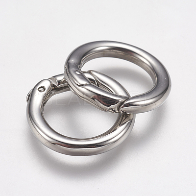 Tarnish Resistant 304 Stainless Steel Spring Gate Rings STAS-K171-50P-1