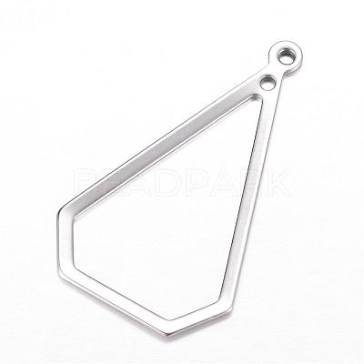 Tarnish Resistant 304 Stainless Steel Open Pendants STAS-P051-13-1