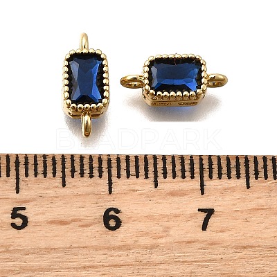 Real 18K Gold Plated Brass Micro Pave Cubic Zirconia Links Connectors ZIRC-L100-009G-01-1