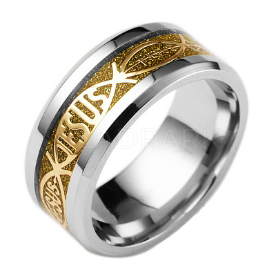 201 Stainless Steel Wide Band Finger Rings RJEW-T005-9-25B-1