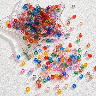 550Pcs 11 Colors Transparent Acrylic European Beads OACR-SP0002-22-1