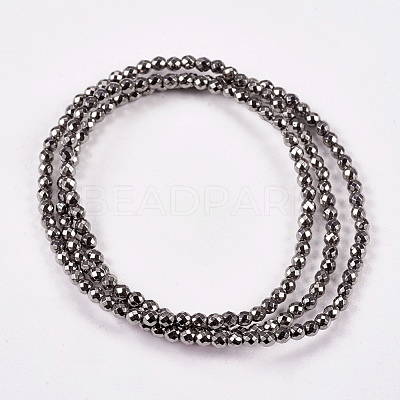 Electroplate Non-magnetic Synthetic Hematite Beads Strands G-J169B-2mm-07-1