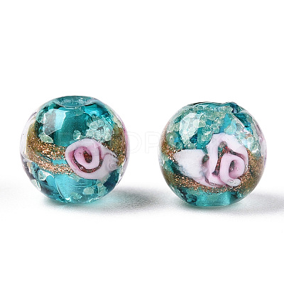 Luminous Handmade Gold Sand Lampwork Beads LAMP-T021-03E-1