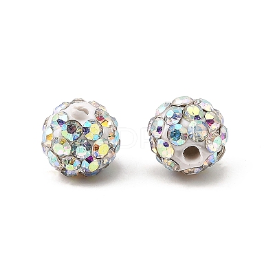 Polymer Clay Rhinestone Beads RB-H284-6MM-AB-1