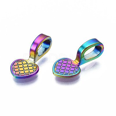 Rainbow Color Alloy Glue-on Flat Pad Bails for Pendant Making LS-PALLOY-N163-098-NR-1