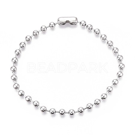 Non-Tarnish 304 Stainless Steel Ball Chain Necklaces for Women NJEW-G135-01B-P-1