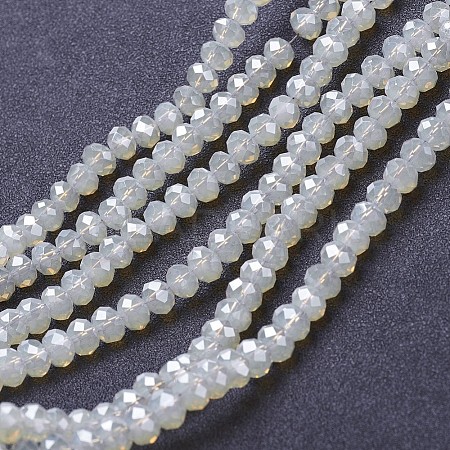 Electroplate Glass Beads Strands EGLA-A034-J4mm-Y04-1