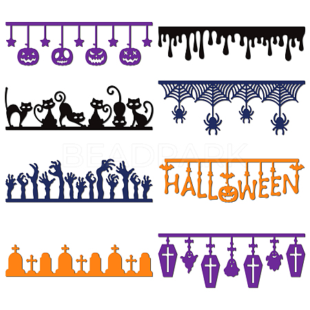 Halloween Theme Carbon Steel Cutting Dies Stencils DIY-WH0309-1177-1