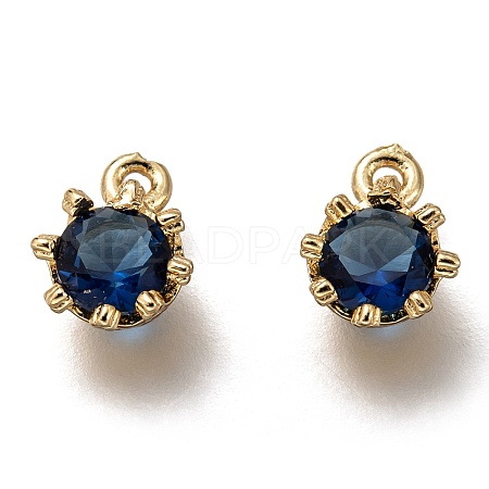 Brass Micro Pave Cubic Zirconia Charms LS-ZIRC-I051-03G-07-1