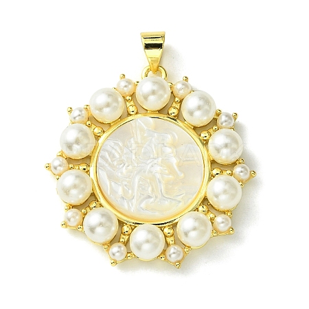 Eco-Friendly Brass Pendants KK-A204-02B-02G-1