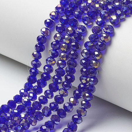 Electroplate Transparent Glass Beads Strands EGLA-A034-T4mm-H05-1