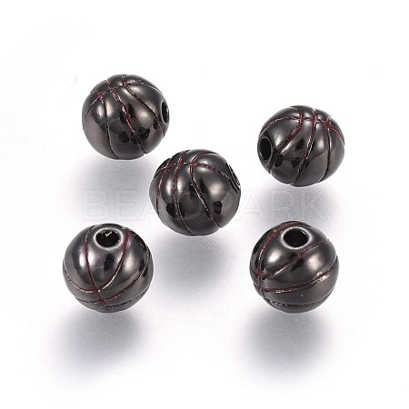 Brass Enamel Beads KK-L179-07B-1