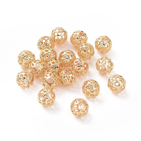 Brass Hollow Beads KK-E046-04D-G-1