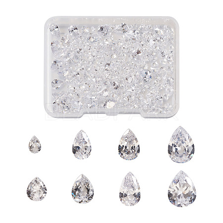 315Pcs 8 Style Teardrop-Shaped Cubic Zirconia Cabochons ZIRC-YS0001-02-1