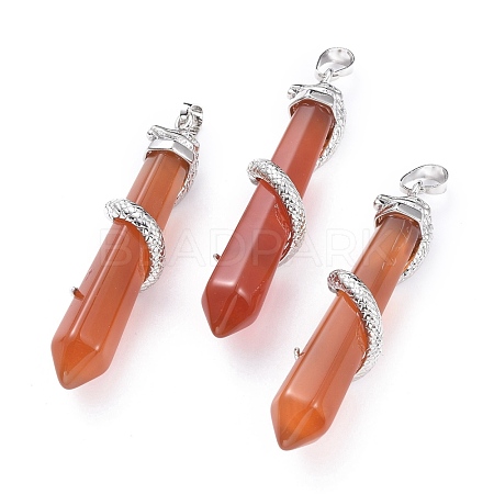 Natural Carnelian/Red Agate Big Pointed Pendants G-F696-B07-1