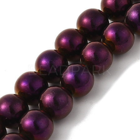 Electroplated Synthetic Magnetic Hematite Beads Strands G-I364-K01-03-1