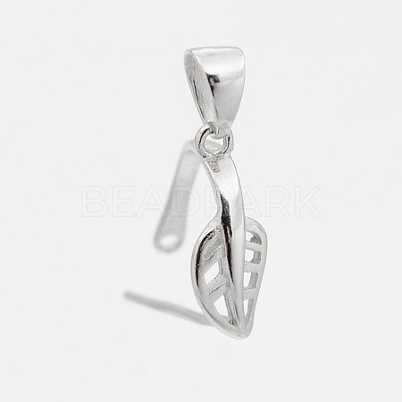 Anti-Tarnish Trendy Rhodium Plated 925 Sterling Silver Pinch Bails STER-M088-10B-1