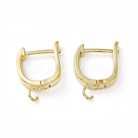 Brass Hoop Earring Findings with Latch Back Closure KK-A172-19G-1