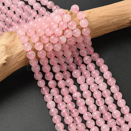 Pink Color Natural Madagascar Rose Quartz Beads Strands G-D654-6mm-1