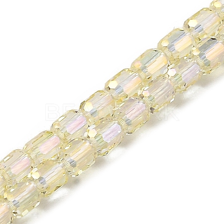 Electroplate Transparent Glass Beads Strands GLAA-C029-02A-08-1