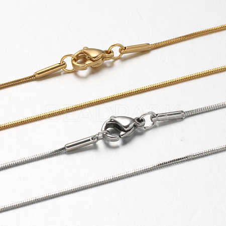 304 Stainless Steel Snake Chains Necklaces STAS-F094-24-1