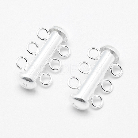 Sterling Silver Slide Lock Clasps STER-K035-02-1