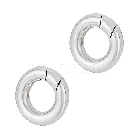 2Pcs 925 Sterling Silver Spring Gate Rings STER-AR0001-16A-1