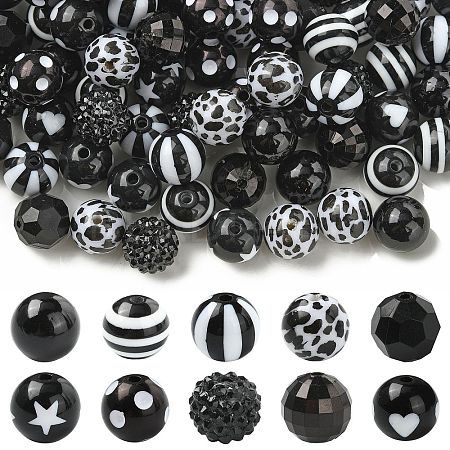 100Pcs Opaque Acrylic Beads OACR-CJ0002-50-1