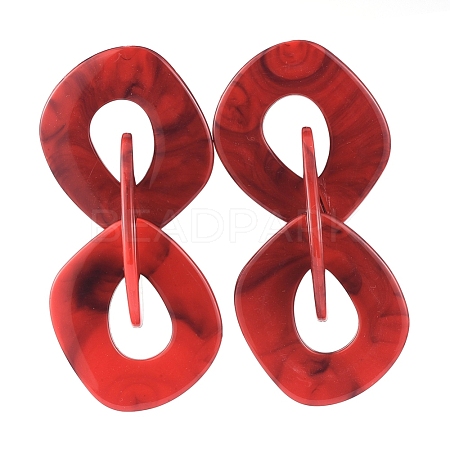 Acrylic Dangle Stud Earrings EJEW-JE03840-06-1
