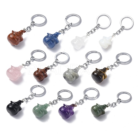 Natural/Synthetic Gemstone Keychains KEYC-P011-04P-1