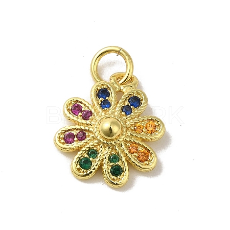 Real 18K Gold Plated Brass Pave Cubic Zirconia Pendants KK-M283-09F-02-1