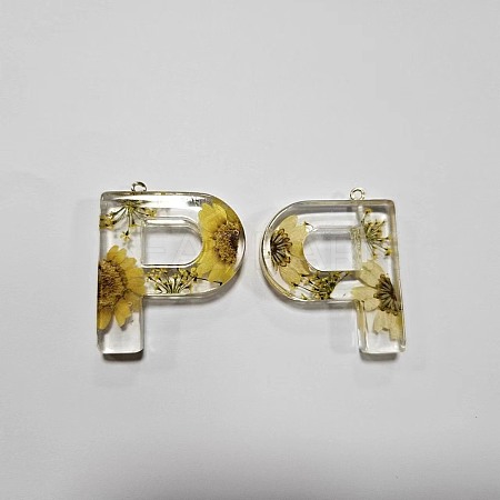 Transparent Epoxy Resin Pendants CRES-YW0002-12P-1