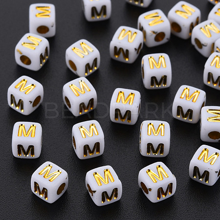 Opaque White Acrylic Beads MACR-Q242-010M-1
