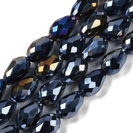 Opaque Solid Color Electroplate Glass Beads Strands EGLA-N013-P4mm-B01-1