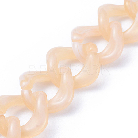 Handmade Acrylic Curb Chains AJEW-JB00591-03-1