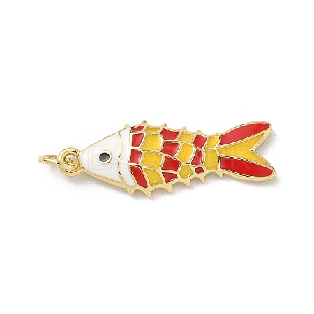 Sea Animals Brass Enamel Pendants KK-B155-02B-02G-1