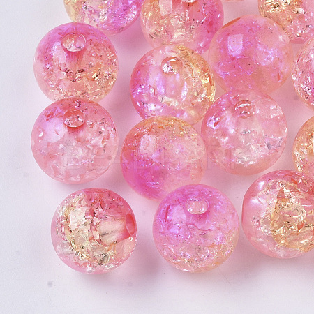 Transparent Crackle Acrylic Beads CACR-N002-07-1
