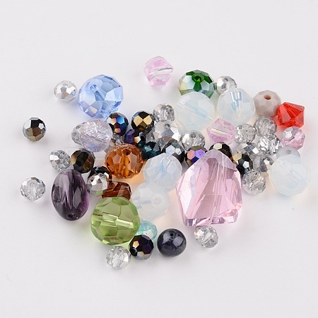 Mixed Shapes Faceted Glass Beads GLAA-MSMC001-7-1