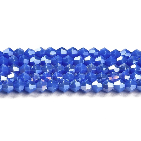 Opaque Solid Color Electroplate Glass Beads Strands EGLA-A039-P4mm-B11-1