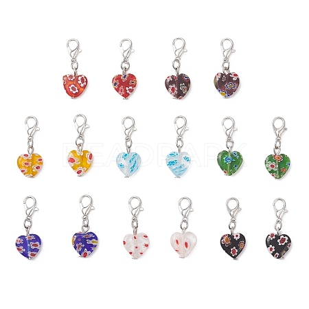 Handmade Millefiori Lampwork Pendant Decorations HJEW-JM04313-1