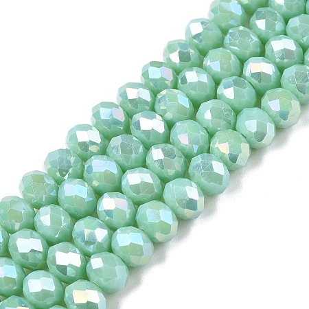 Electroplate Glass Beads Strands EGLA-A044-P8mm-B14-1