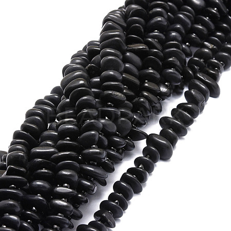 Natural Shungite Stone Beads Strands G-E569-J18-1